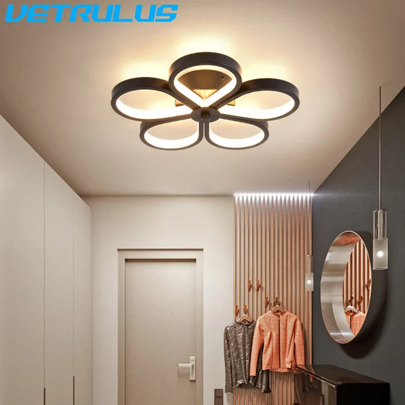 Afralia™ Acrylic Flower Twisted LED Chandelier Ceiling Lamp for Living Room, Hotel Decor