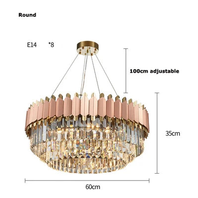 Afralia™ E14 LED Crystal Stainless Steel Rose Gold Pendant Lights