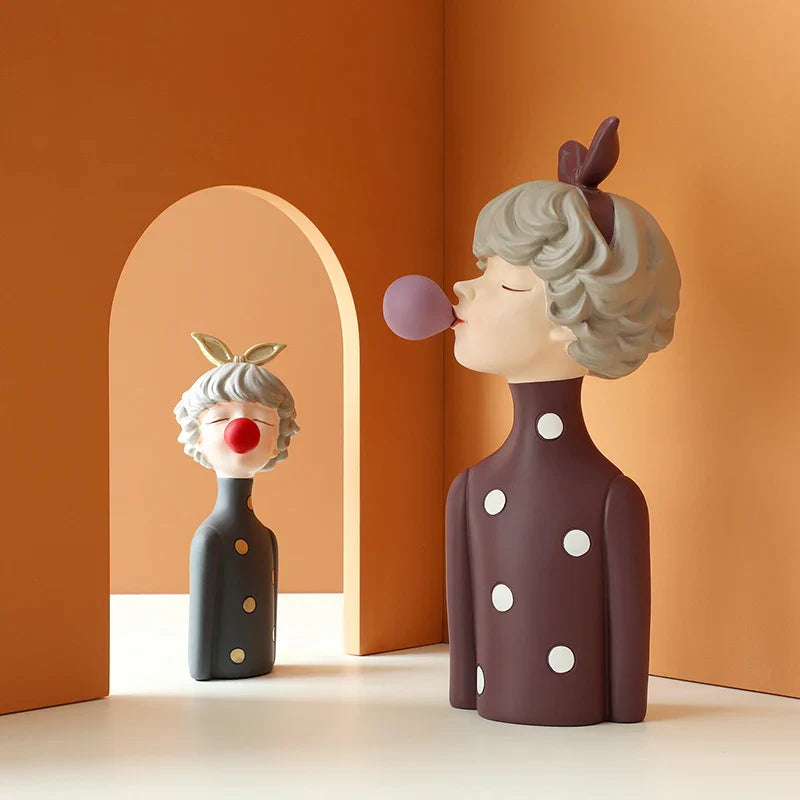 Afralia™ Bubble Girl Resin Figurines: Modern Sweet Young Girl Decor for Home, Weddings, Birthdays