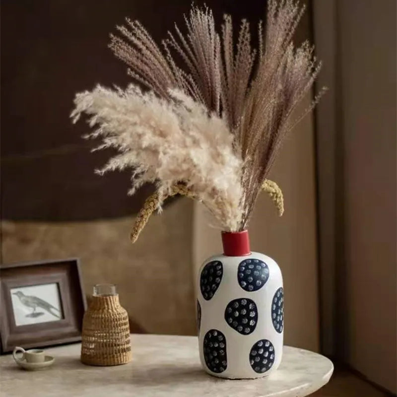 Afralia™ Ceramic Vase with Colorful Graffiti Lines for Home Decor