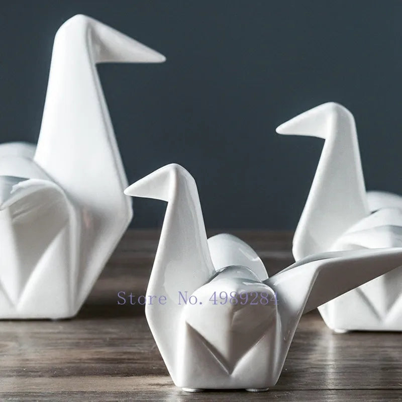 Afralia™ Origami Thousand Paper Cranes Ceramics for Modern Home Decor & Children's Room