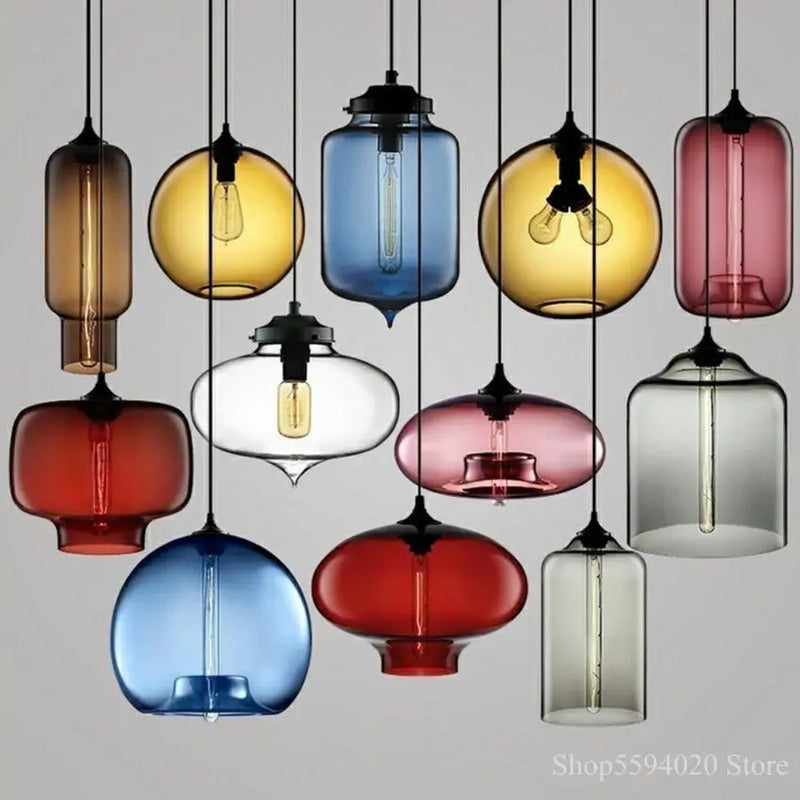 Afralia™ Nordic Glass Pendant Lamp Hanging Light for Home Decor