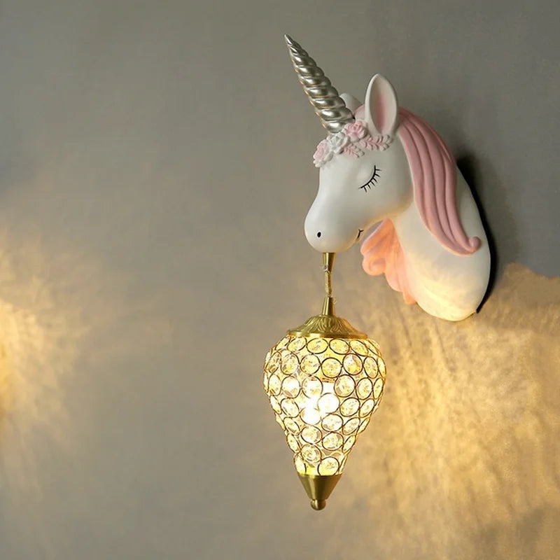 Afralia™ Unicorn Wall Lamp for Children's Room Decor