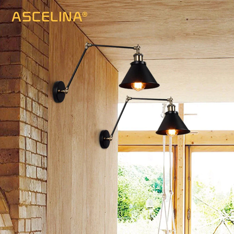 Afralia™ Vintage Industrial Wall Lamp, Adjustable LED Sconces, American Retro Lighting