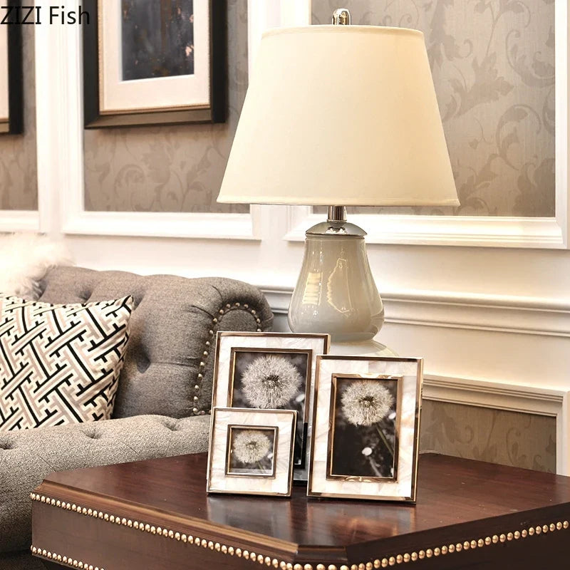 Afralia™ European Alloy Photo Frame: Elegant 6/7 Inch Decor for Home, Wedding, Gala.