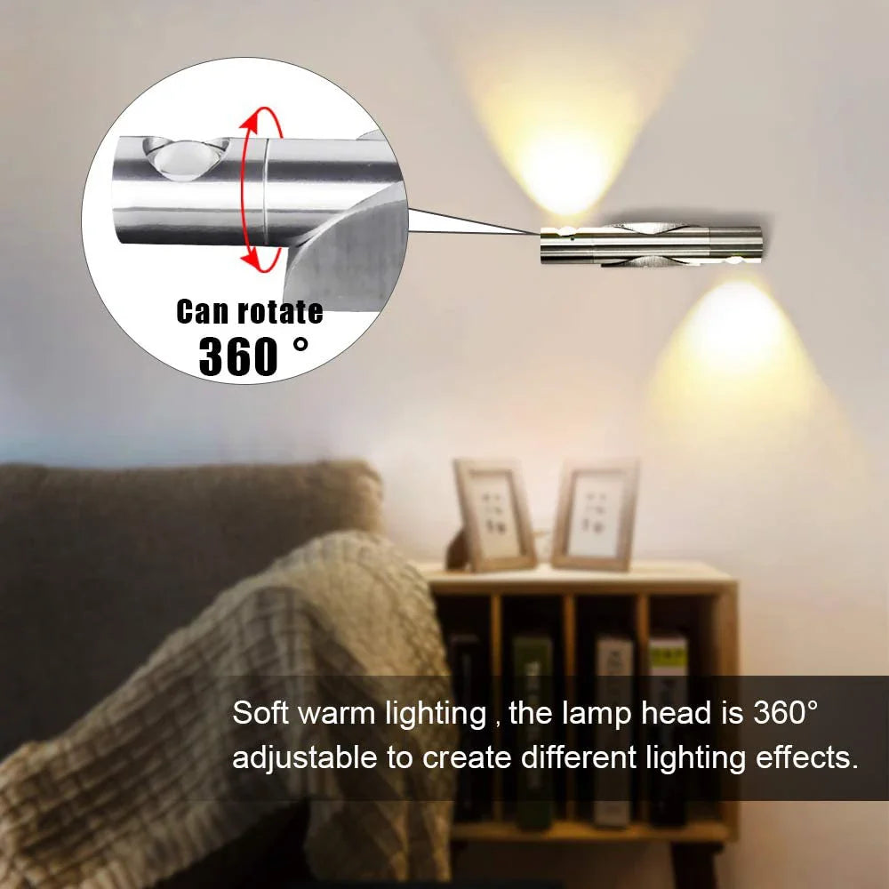Afralia™ Rotatable LED Wall Light for Indoor Bedroom Home Decor