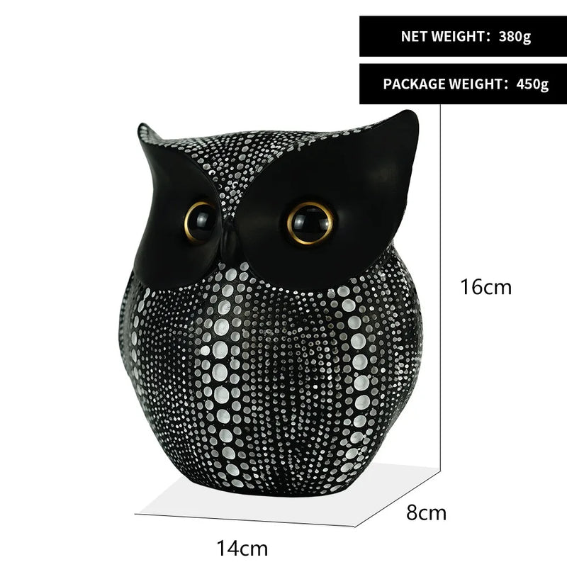 Afralia™ Owl Resin Figurine Ornament for Home Office Decor