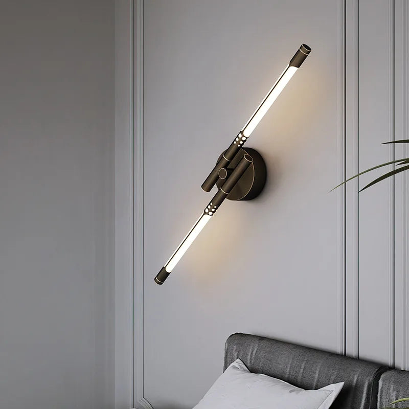 Afralia™ Modern LED Copper Wall Lamp for Bedroom and Living Room