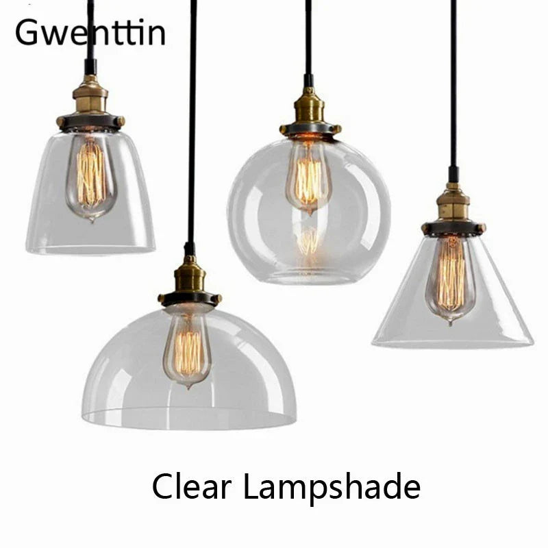 Afralia™ Industrial Glass Pendant Light for Modern Home Decor