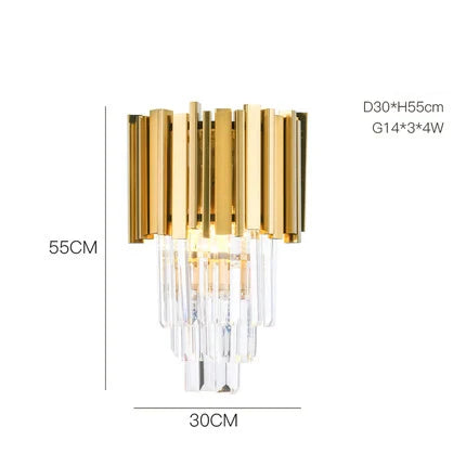 Afralia™ Golden Stainless Steel Crystal Chandelier for Elegant Foyer Lighting