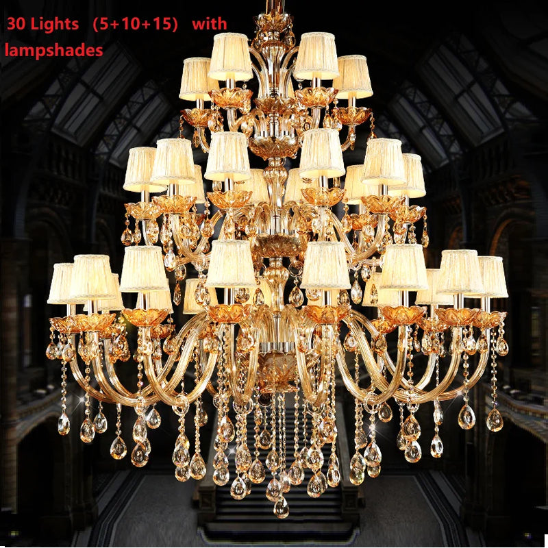 Afralia™ Luxury Crystal Chandelier - Modern 30 Lights Home Decor Elegant Design