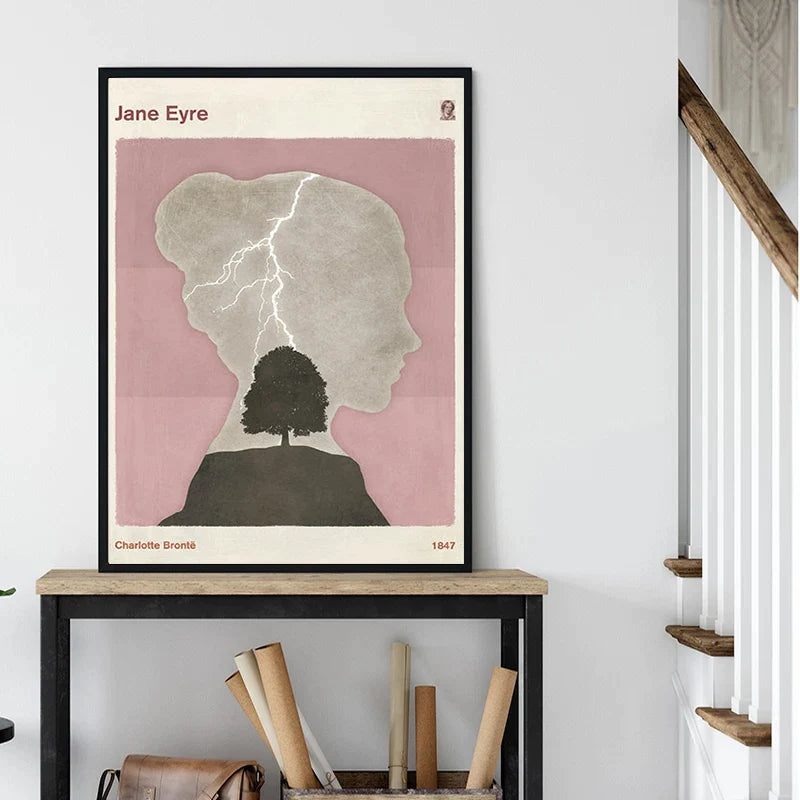 Jane Eyre Minimalist Canvas Print by Afralia™ for Literary Wall Decor