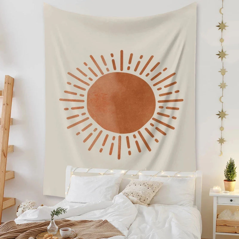 Pink Moon Night Tapestry by Afralia™ - Boho Celestial Wall Decor for Home