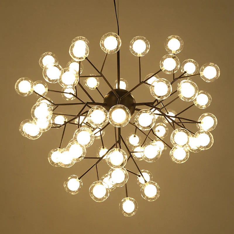 Afralia™ LED Firefly Sputnik Chandelier: Stylish Tree Branch Ceiling Lamp