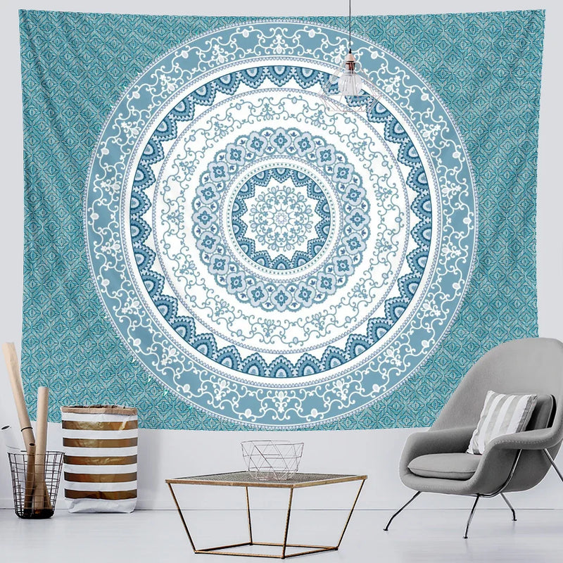 Afralia™ Vintage Gradient Mandala Tapestry: Hippie Bohemian Decor Sheet & Yoga Mat