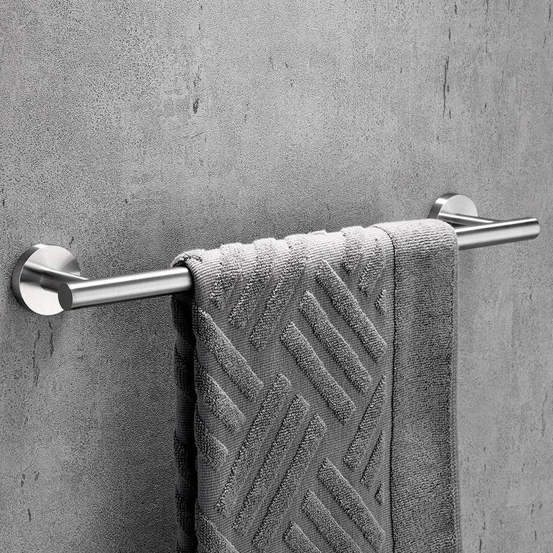 Afralia™ Black Stainless Steel Bathroom Set: Robe Hook, Towel Rail, Shelf, Tissue Holder