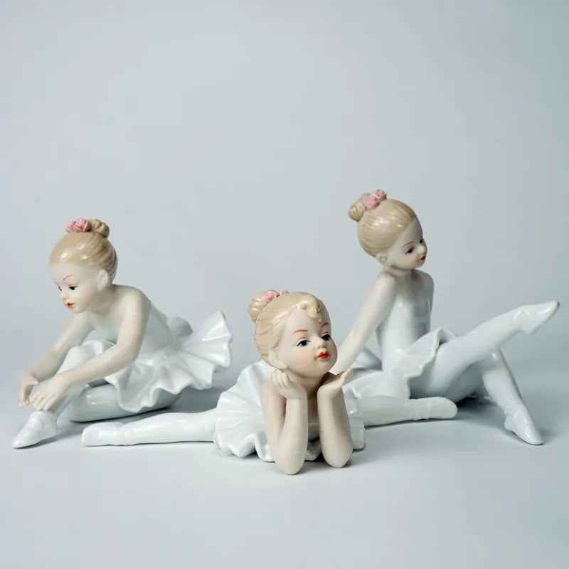 Afralia™ Ceramic Ballet Girl Figurine: Home Decor, Living Room, Bedroom, Kids Gift