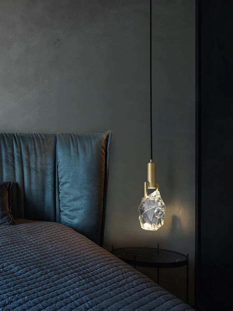 Afralia™ Crystal Pendant Light: Elegant Bedroom & Bar Table Lamp