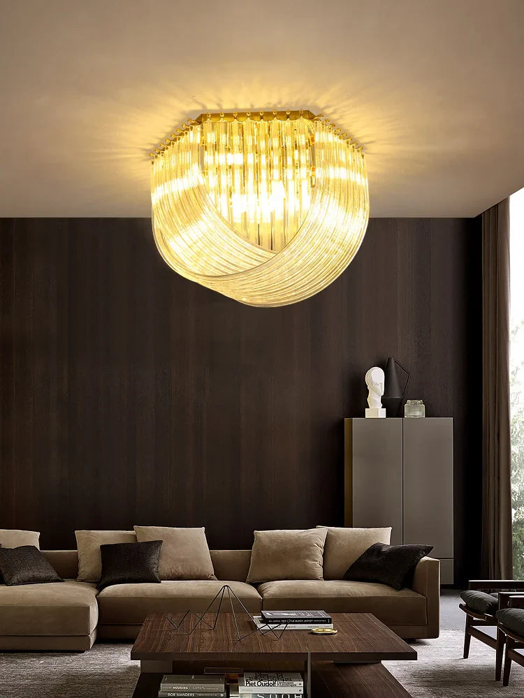 Afralia™ LED Postmodern Gold Silver Chandelier Lighting for Foyer