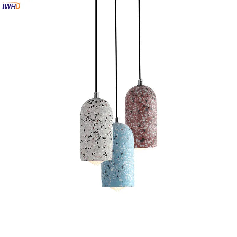Afralia™ Nordic Cement Pendant Lights Bar Bedroom Living Room Modern LED Hanglamp