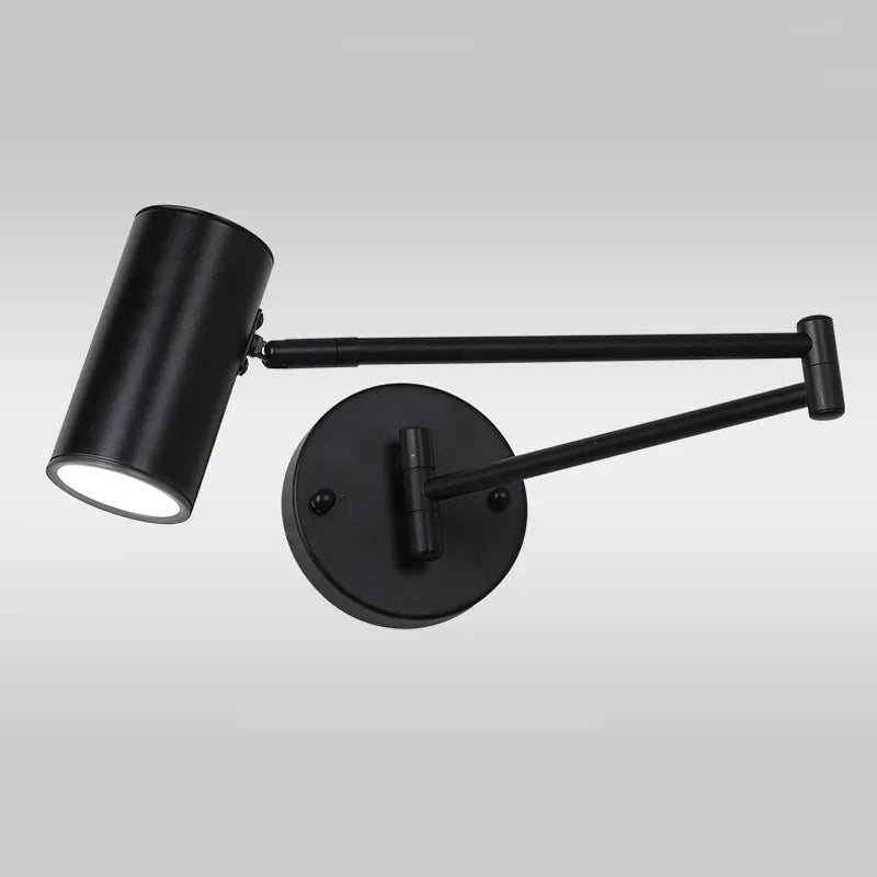 Afralia™ Adjustable Swing Arm Wall Lamp for Bedside Reading - LED Wall Sconce