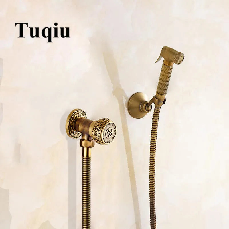 Afralia™ Antique Bronze Douche Bidet Sprayer Set with Copper Valve - Jet Shower Head