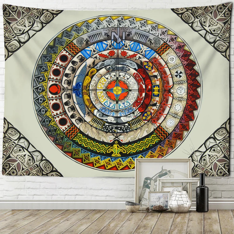 Afralia™ Zodiac Star Plate Mandala Tarot Tapestry for Aesthetics Home Decor