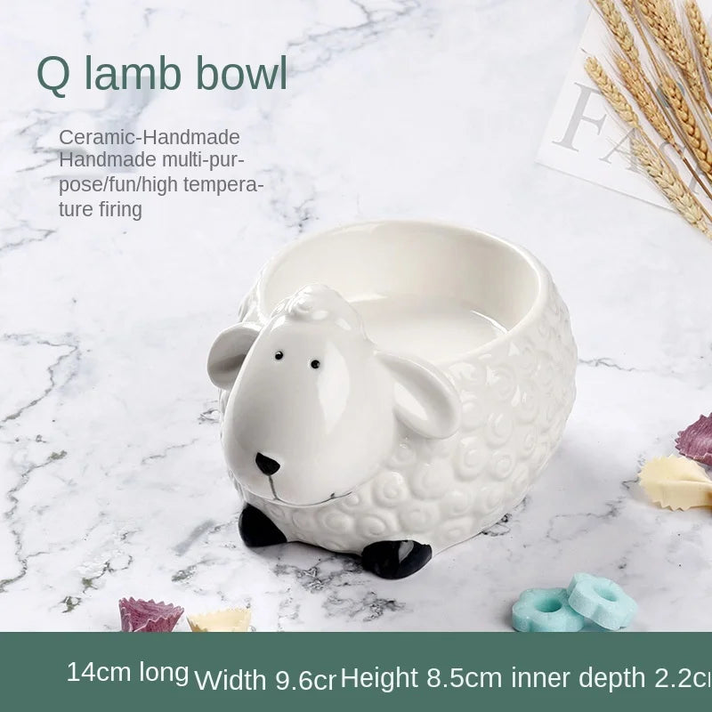 Afralia™ Duck Ceramic Dessert Bowl Snack Sushi Storage Breakfast Bowl