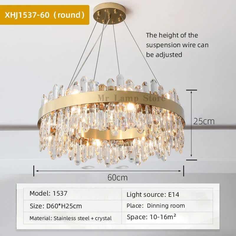 Afralia™ Crystal Chandelier Pendant Light for Luxury Living Room, Bedroom, Dining, Kitchen & Home Décor