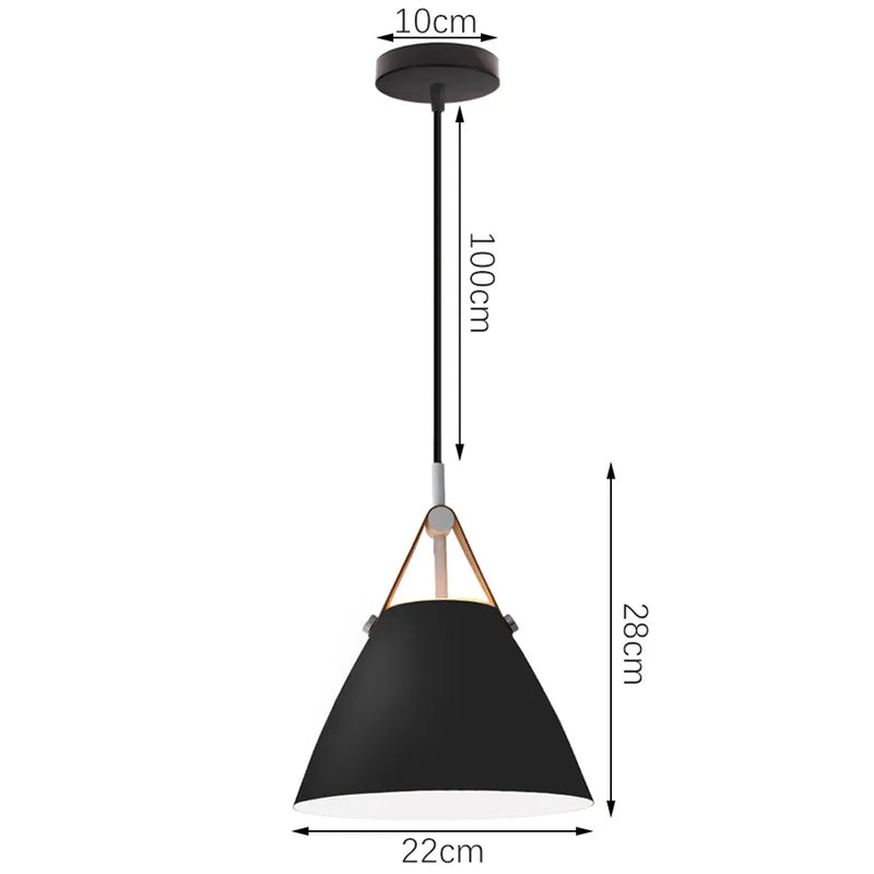 Afralia™ Leather and Iron Finish Pendant Light Fixture for Kitchen Dinning Living Room