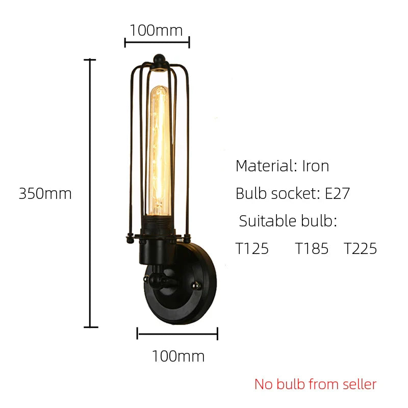 Afralia™ Retro Loft Vintage Wall Lamp for Aisle Bedroom, Stair, Cafe, Restaurant, Wall Sconce