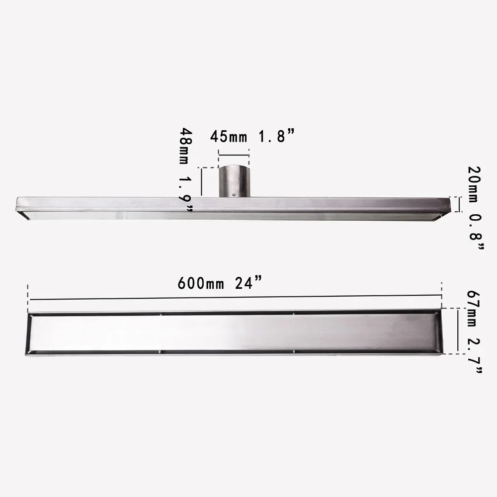 Afralia™ Stainless Steel Nickel Brushed Bathroom Invisible Shower Floor Drain