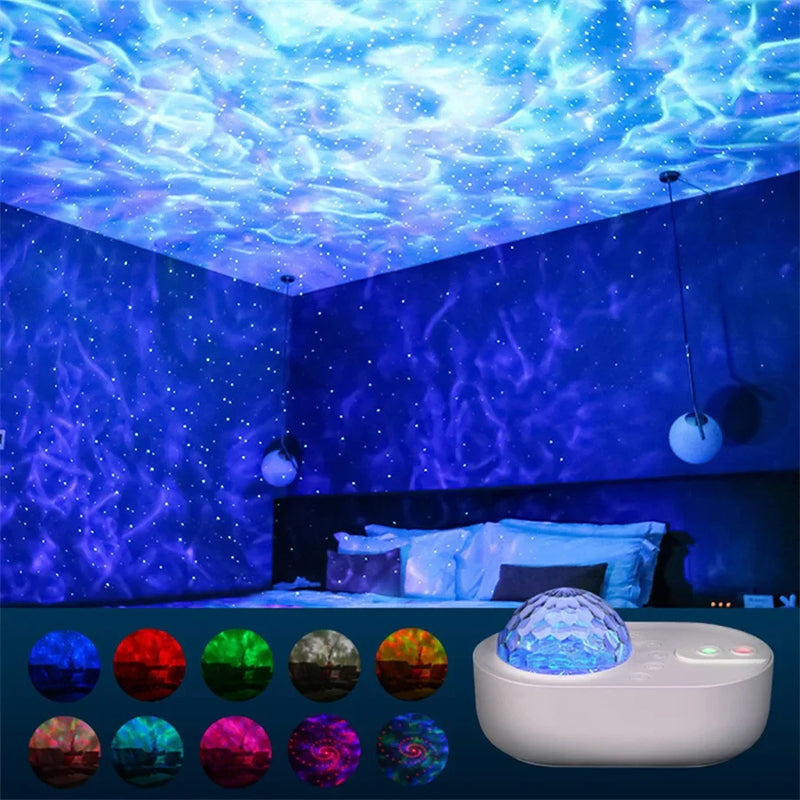 Afralia™ Spaceship Night Light Projector with Bluetooth Speaker for Kids Room