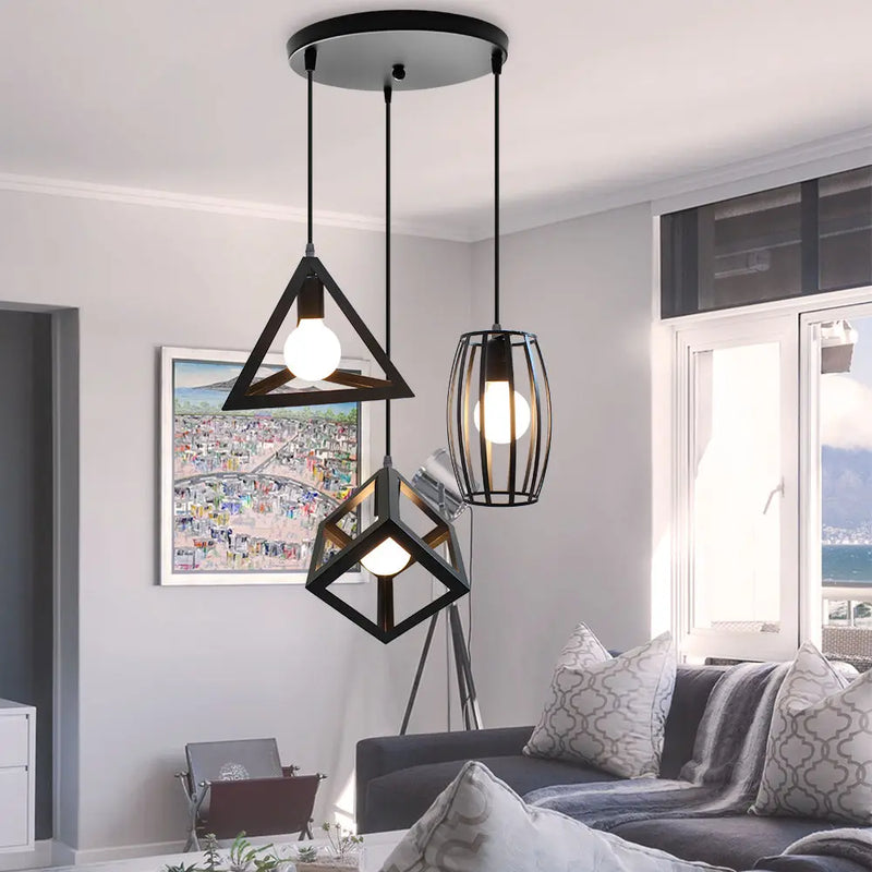 Afralia™ Vintage Industrial Pendant Light LED Ceiling Chandelier for Home Kitchen