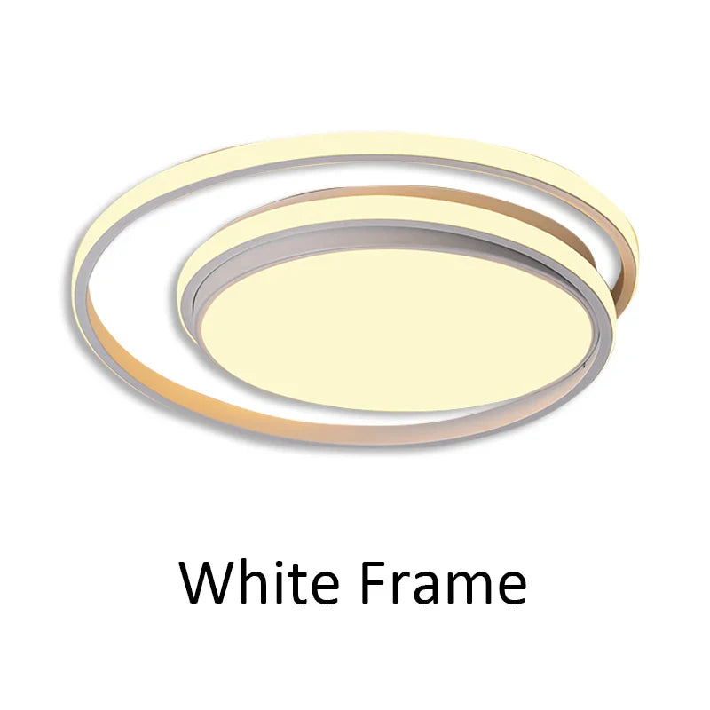 Afralia™ Modern LED Round Chandelier Black Gold Ceiling Lamp for Living Room Bedroom Kitchen