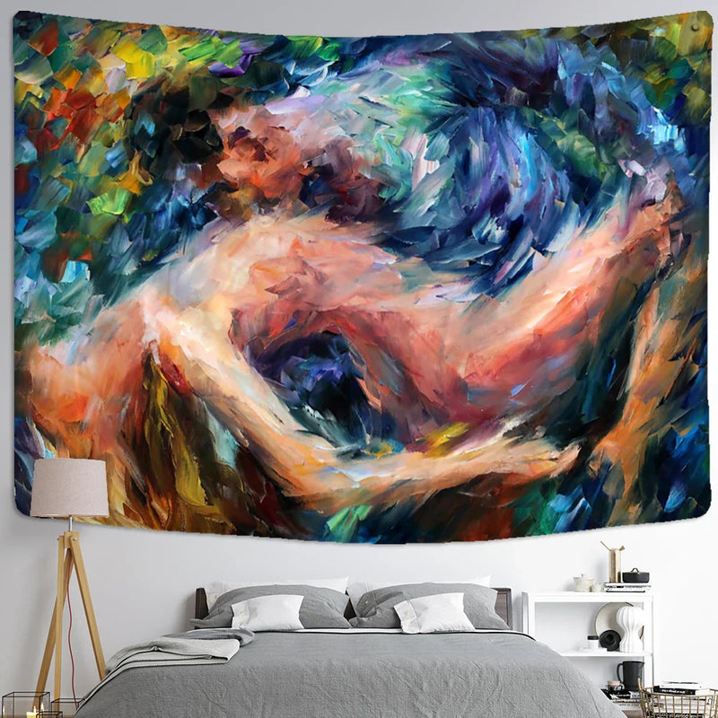 Afralia™ Psychedelic Witchcraft Oil Painting Tapestry for Bohemian Home Decor