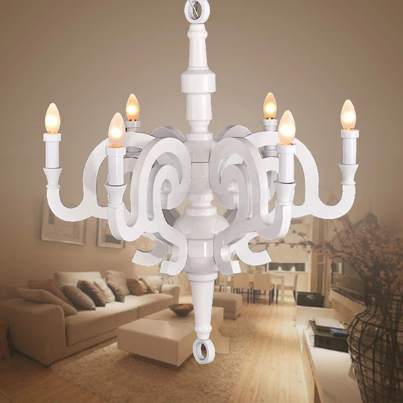 Afralia™ White Candle Chandelier: Postmodern Art for Dining Room & Clothing Shop