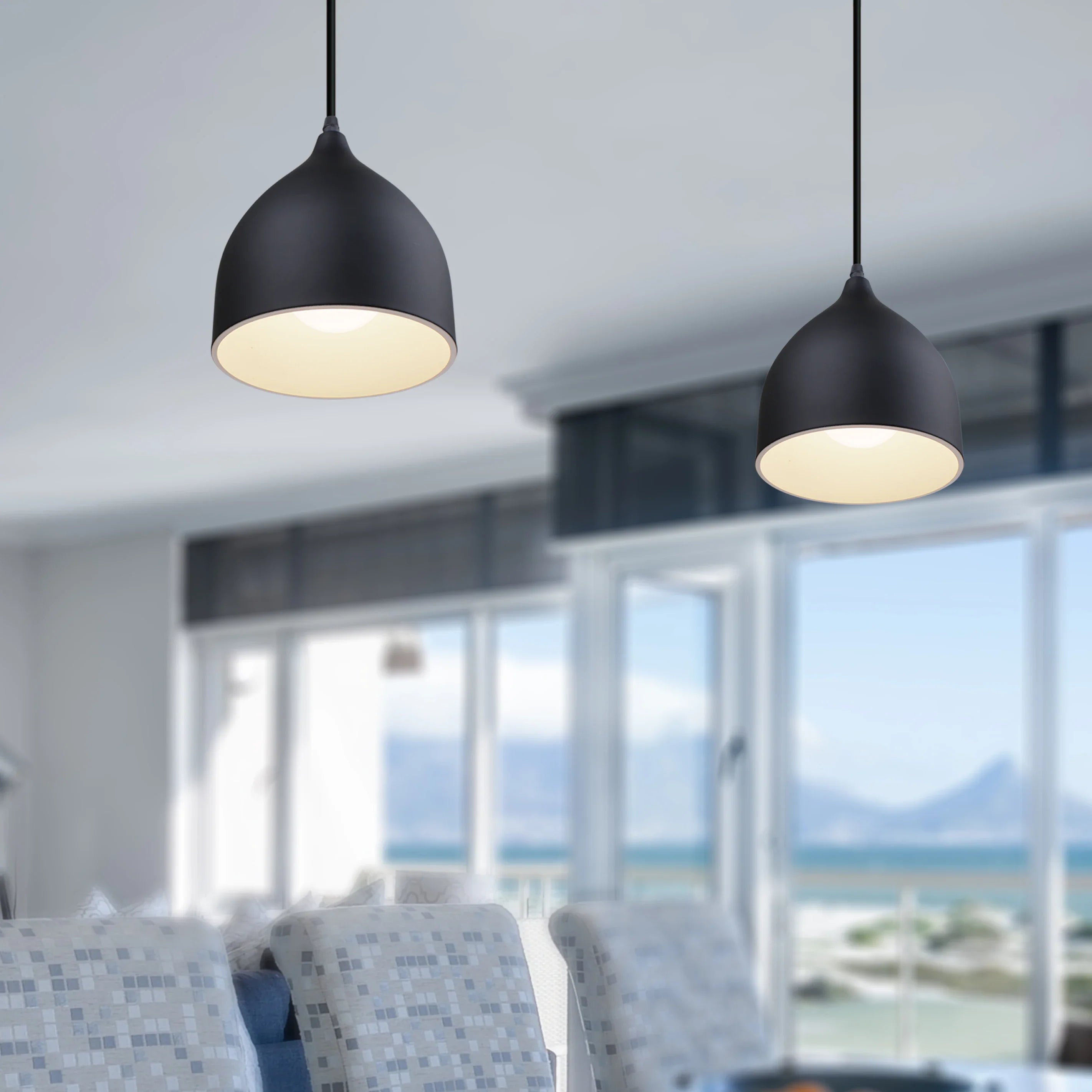 Afralia™ Modern LED Pendant Light for Kitchen Restaurant Bedroom Living Room