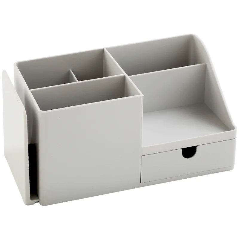 Afralia™ Pencil Holder Desk Organizer Office Storage Box ABS Pen Stand Office Supplies