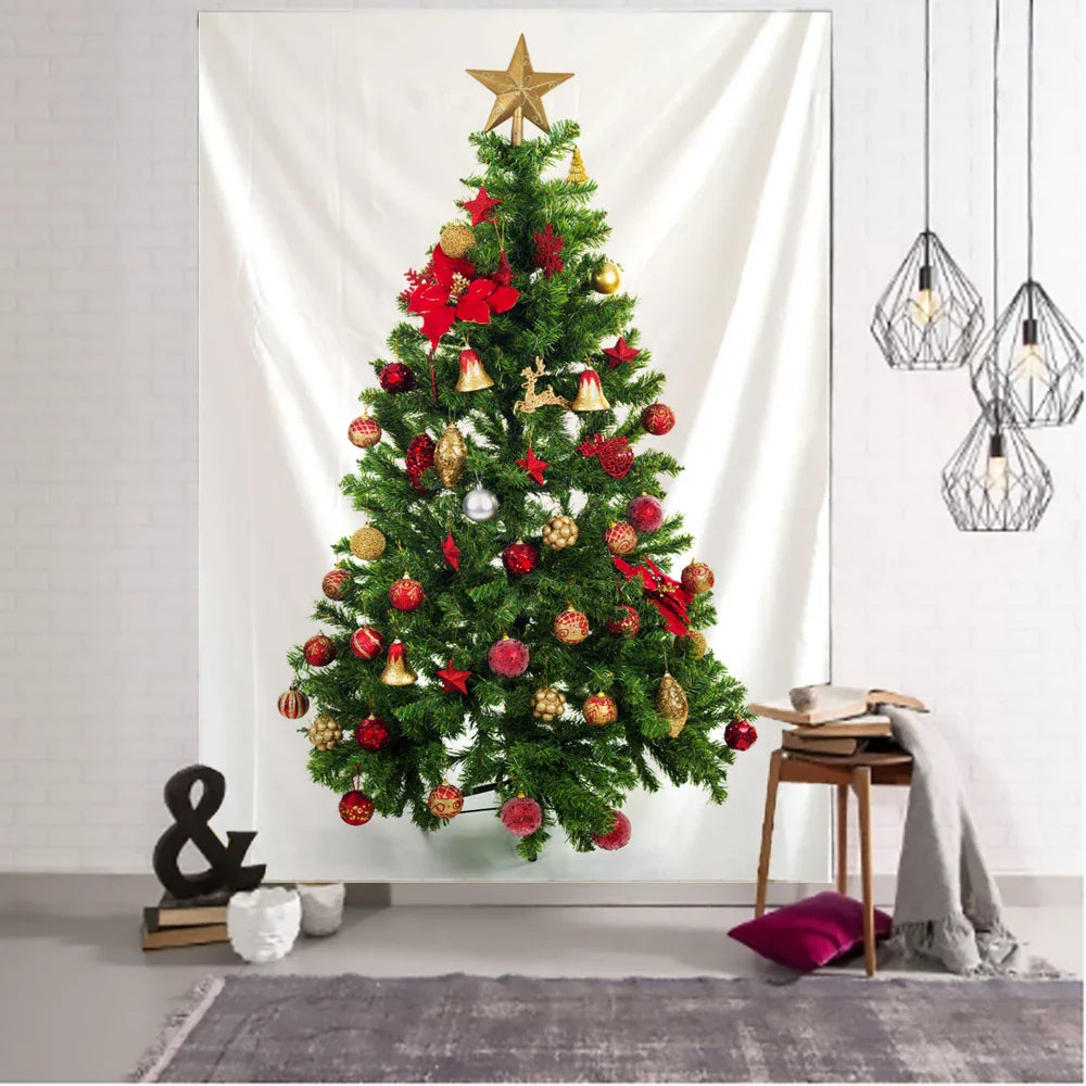 Afralia™ Christmas Tree Tapestry Wall Hanging Ornament for Festive Home Decor
