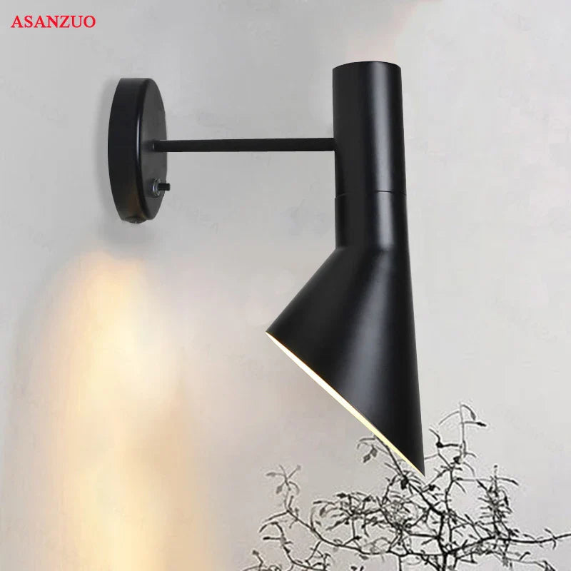 Afralia™ Swing Head Wall Light: Creative Bedroom Lighting, Black/White, Bedside Reading Lamp