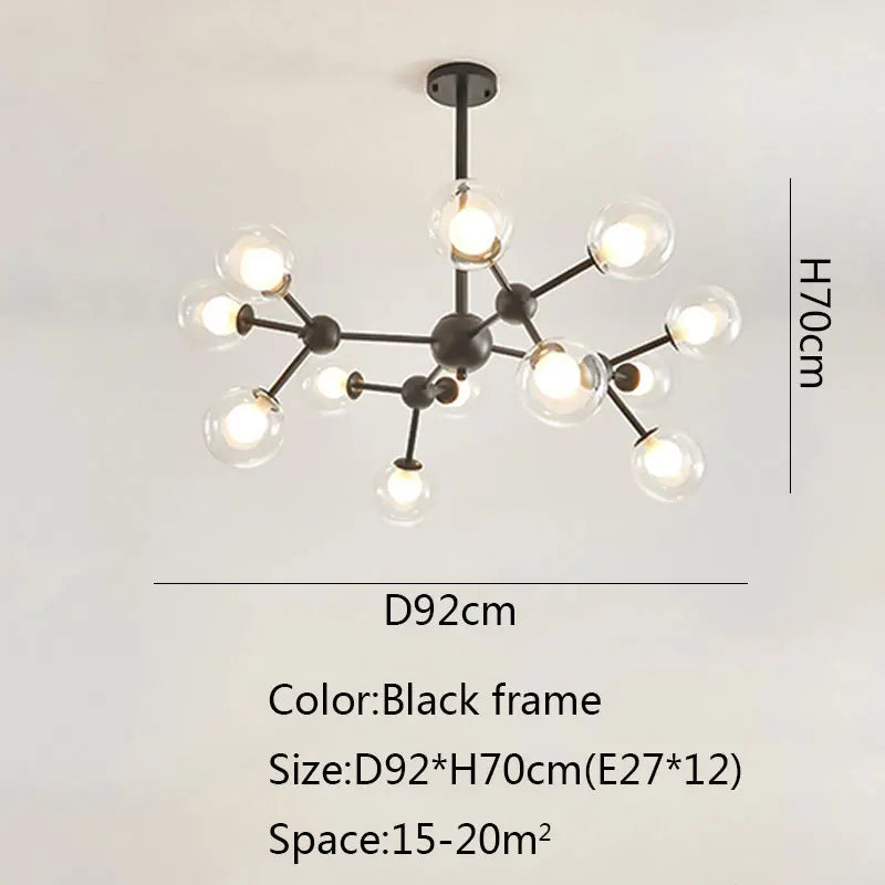 Afralia™ Black Postmodern Sputnik Chandelier for Dining Room and Home Decor