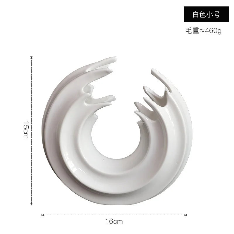 Afralia™ White Gold Ceramic Vase for Home Office Decor