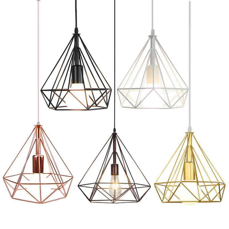 Afralia™ Vintage Industrial Loft Cage Pendant Light for Kitchen Island Living Room