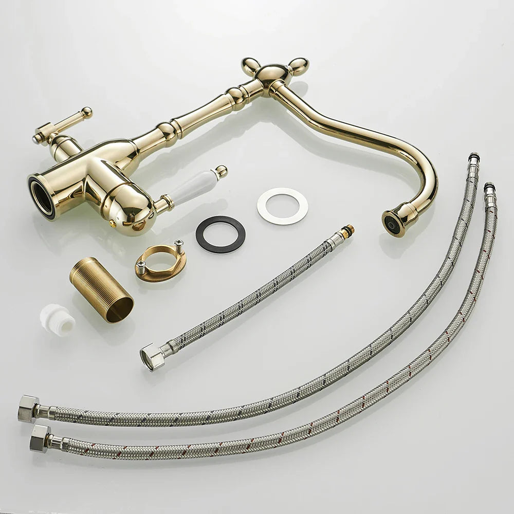 Afralia™ Brass Kitchen Water Filter Faucet: Purify Sink Tap Mixer for Drinking