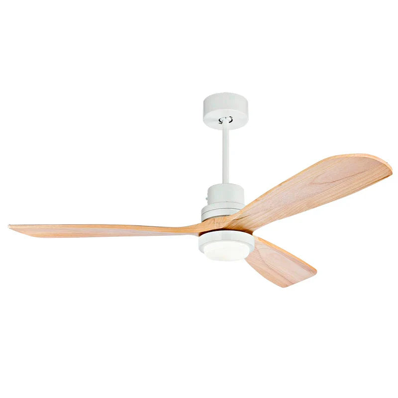 Afralia™ Wood Ceiling Fan with Remote Control, Modern Bedroom Wooden Fan Light Fixture