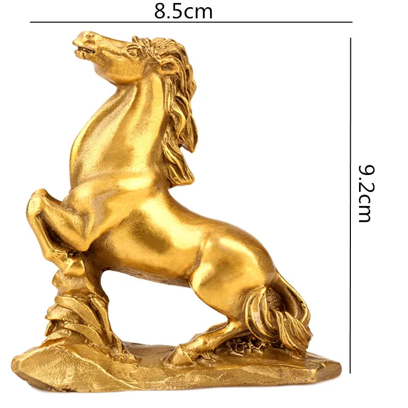 Afralia™ Retro Brass Zodiac Animal Sculpture. Chinese Modern Home Decor Craft.