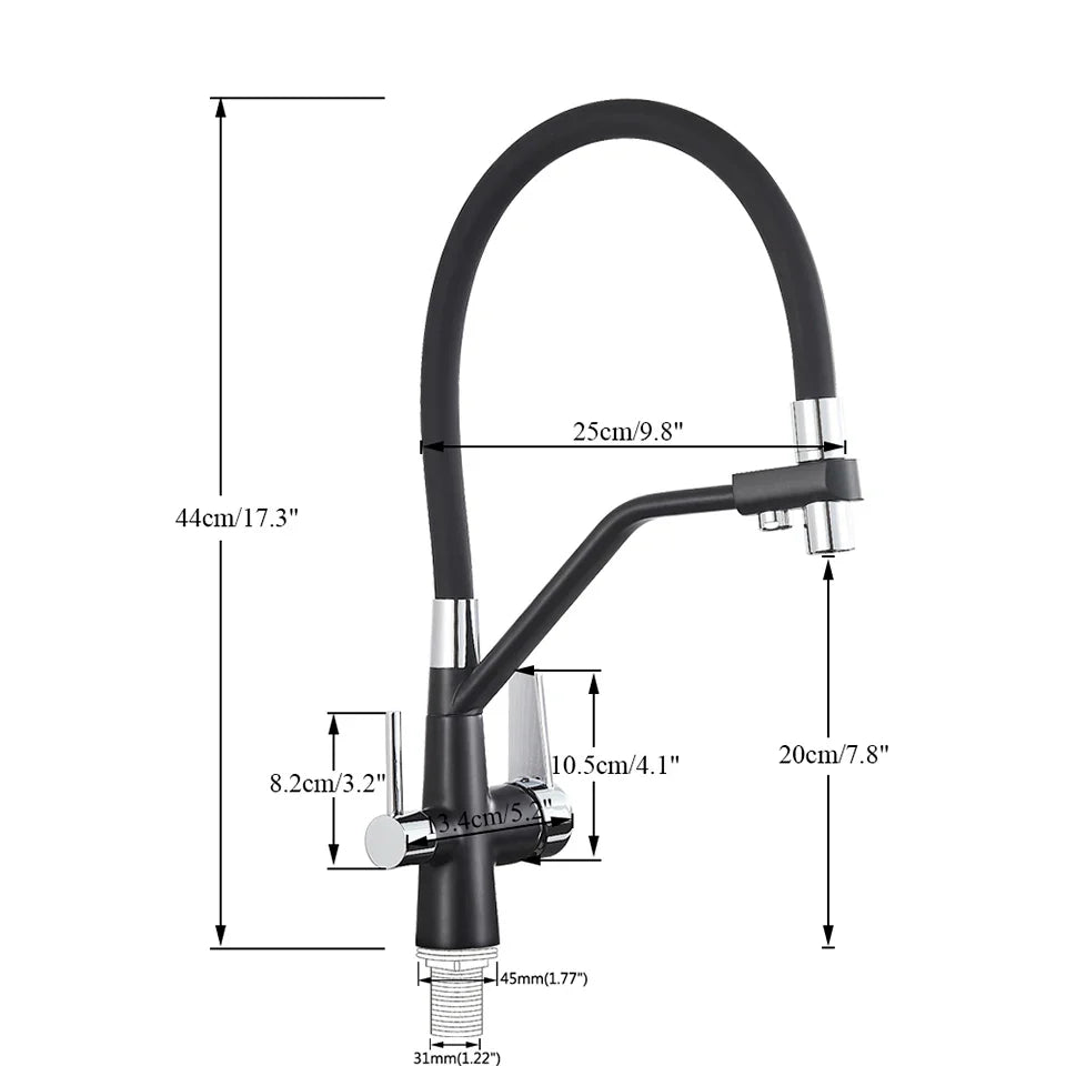 Afralia™ Dual Spout Filter Faucet Mixer 360 Rotation Water Purification Kitchen Tap