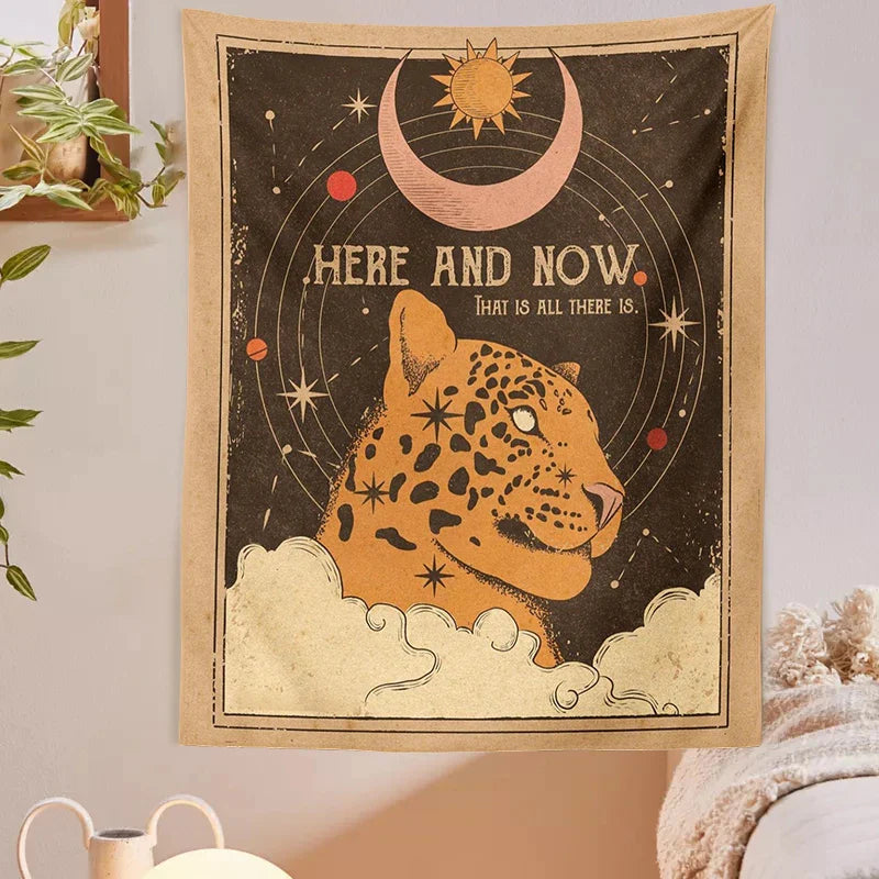 Afralia™ Pink Tarot Tiger Tapestry Wall Hanging: Divination Witchcraft Decor for Living Room