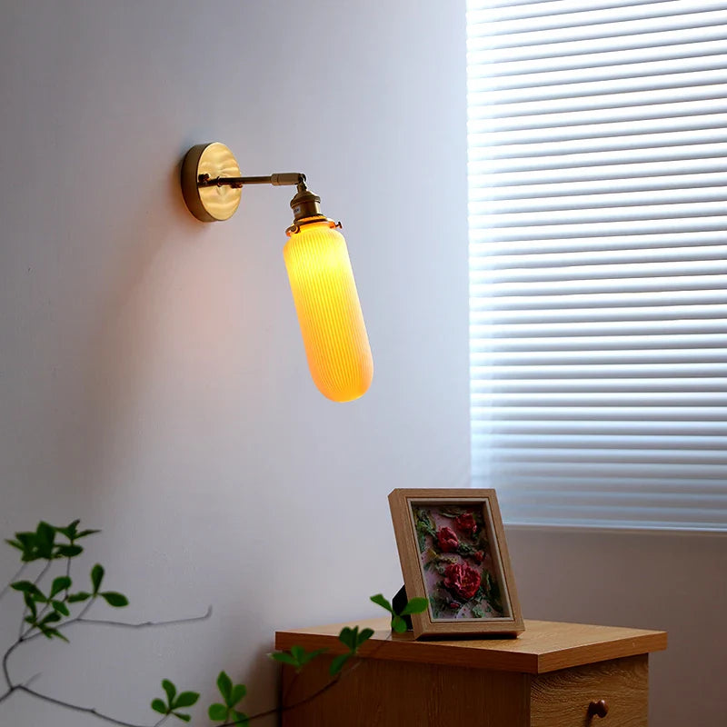 Afralia™ LED Ceramic Wall Sconce with Knob Switch for Bedroom Bathroom Mirror Lighting